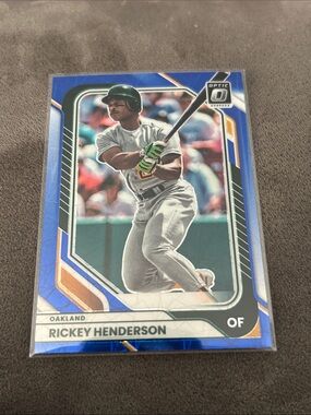 2026 DONRUSS #50 RICKEY HENDERSON OPTIC BLUE VELOCITY OAKLAND ATHLETICS